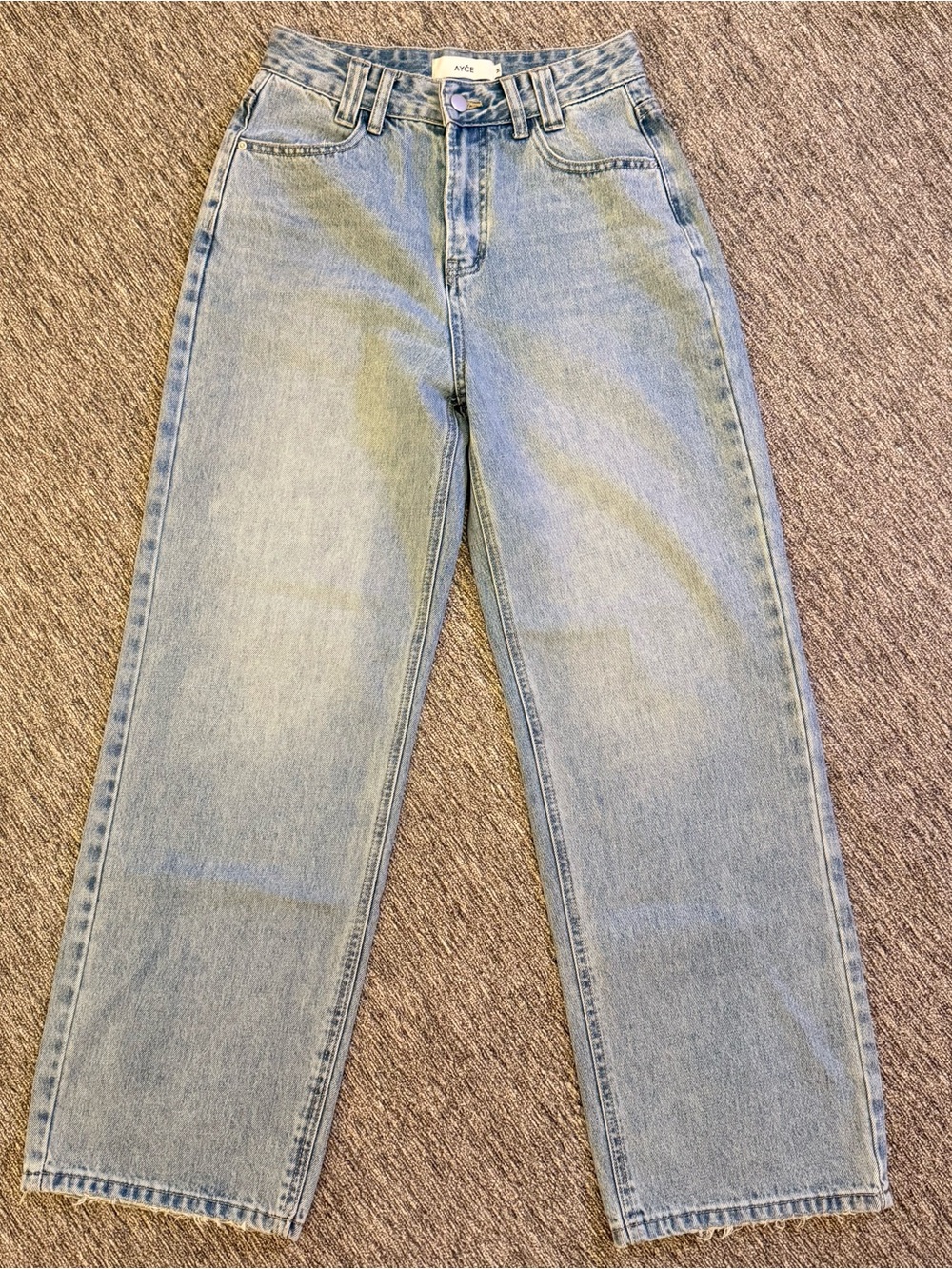 AYCE Women's Light Wash High-Rise Straight Jeans